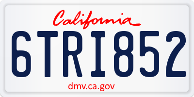 CA license plate 6TRI852
