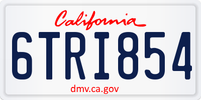 CA license plate 6TRI854
