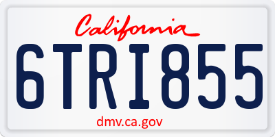 CA license plate 6TRI855