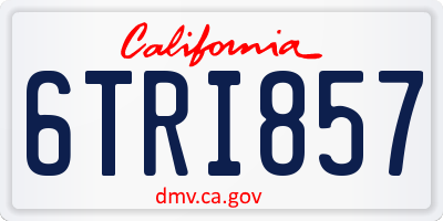 CA license plate 6TRI857