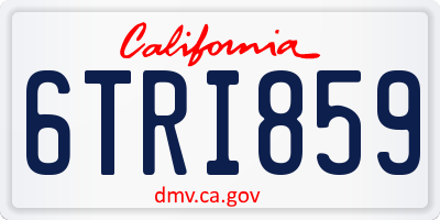 CA license plate 6TRI859