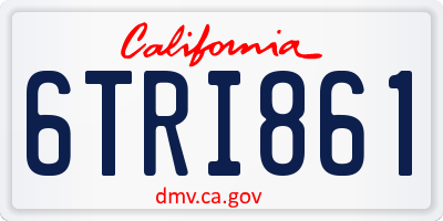 CA license plate 6TRI861