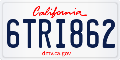 CA license plate 6TRI862
