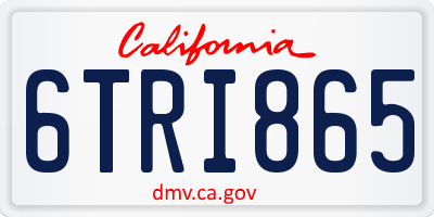 CA license plate 6TRI865