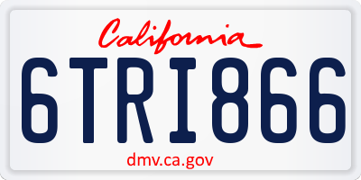 CA license plate 6TRI866