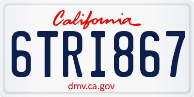 CA license plate 6TRI867