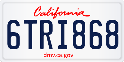 CA license plate 6TRI868