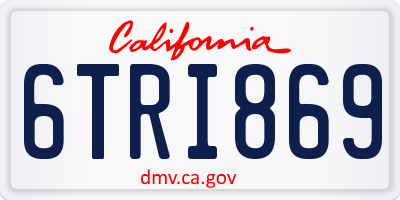 CA license plate 6TRI869