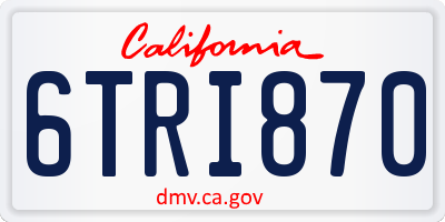 CA license plate 6TRI870