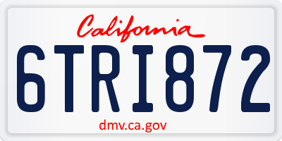 CA license plate 6TRI872