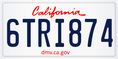 CA license plate 6TRI874