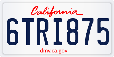 CA license plate 6TRI875