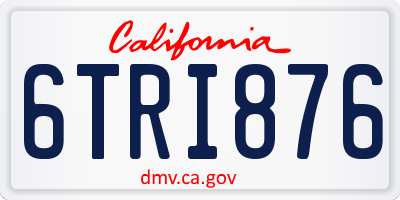 CA license plate 6TRI876
