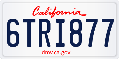 CA license plate 6TRI877