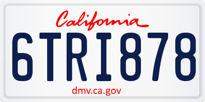 CA license plate 6TRI878