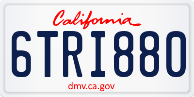 CA license plate 6TRI880