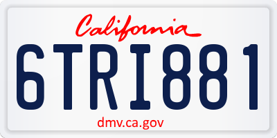 CA license plate 6TRI881