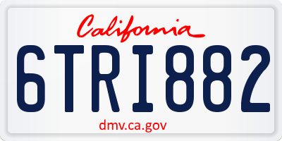 CA license plate 6TRI882