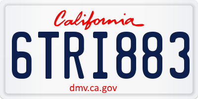 CA license plate 6TRI883