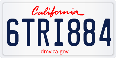 CA license plate 6TRI884