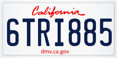 CA license plate 6TRI885