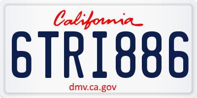 CA license plate 6TRI886