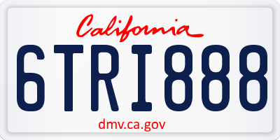 CA license plate 6TRI888