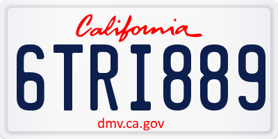 CA license plate 6TRI889