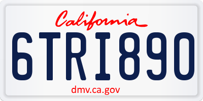 CA license plate 6TRI890