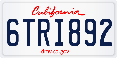 CA license plate 6TRI892