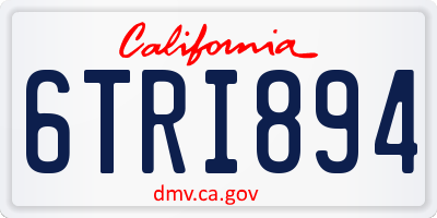 CA license plate 6TRI894