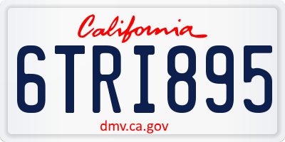 CA license plate 6TRI895