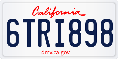 CA license plate 6TRI898