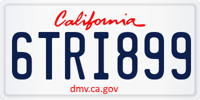 CA license plate 6TRI899