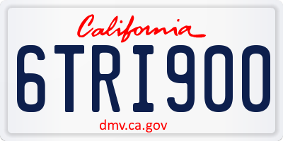 CA license plate 6TRI900