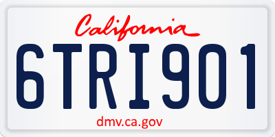 CA license plate 6TRI901