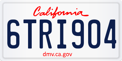 CA license plate 6TRI904