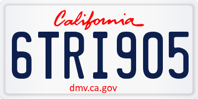 CA license plate 6TRI905