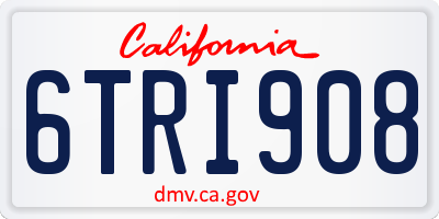 CA license plate 6TRI908