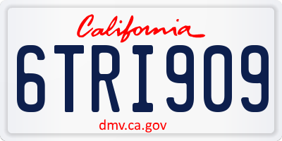 CA license plate 6TRI909