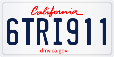 CA license plate 6TRI911