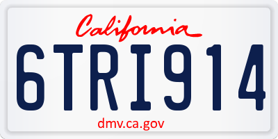 CA license plate 6TRI914