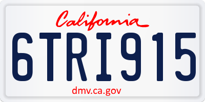 CA license plate 6TRI915