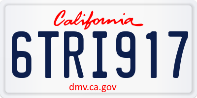 CA license plate 6TRI917