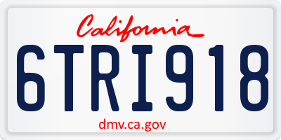 CA license plate 6TRI918