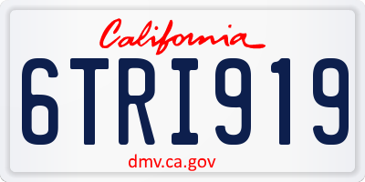 CA license plate 6TRI919