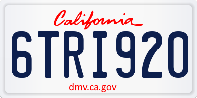 CA license plate 6TRI920