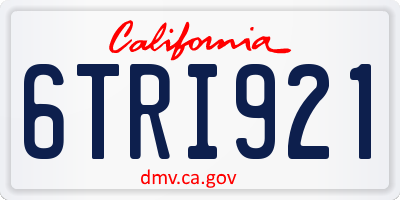 CA license plate 6TRI921