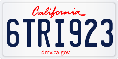 CA license plate 6TRI923