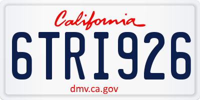 CA license plate 6TRI926